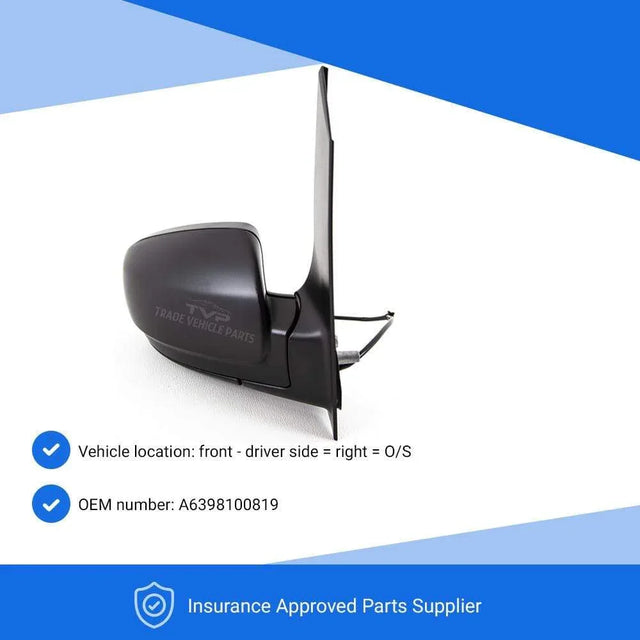 Fits Mercedes Vito 2010-2015 Door Wing Mirror Electrical Heated Textured Driver Side - image 3