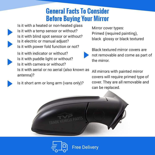 Fits Mercedes Vito 2010-2015 Door Wing Mirror Electrical Heated Textured Driver Side - image 4