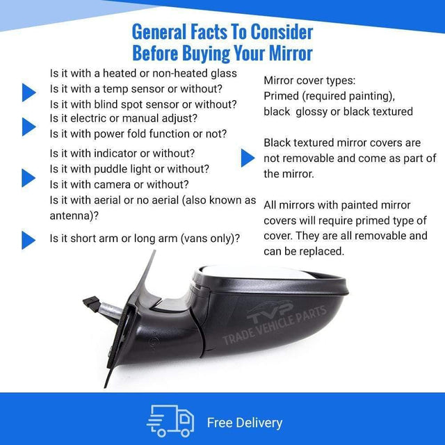 Fits Mercedes Vito (639) 2003-2010 Door Wing Mirror Heated Electric Black Driver Side - image 4
