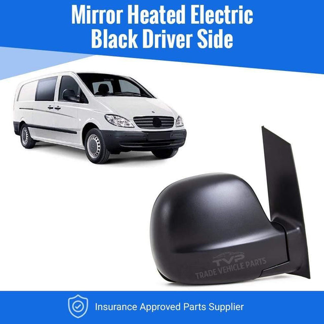 Fits Mercedes Vito (639) 2003-2010 Door Wing Mirror Heated Electric Black Driver Side - image 2