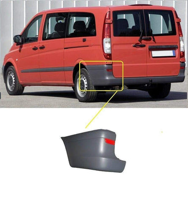 Fits Mercedes Vito W639 2003-2015 Rear Bumper End Corner With Reflector Left Side - tradevehicleparts.co.uk