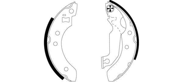 Mintex Brake Shoes Full Set Of 4 Rear With Handbrake Lever MFR122 - image 3