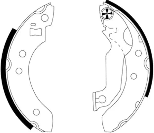 Mintex Brake Shoes Full Set Of 4 Rear With Handbrake Lever MFR122 - image 4