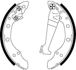 Mintex Brake Shoes Full Set Of 4 Rear With Handbrake Lever MFR136 - image 4