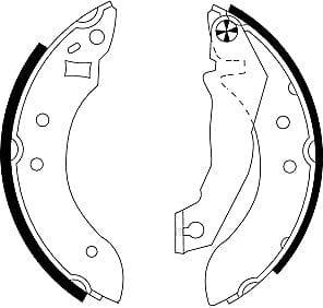 Mintex Brake Shoes Full Set Of 4 Rear With Handbrake Lever MFR171 - image 4