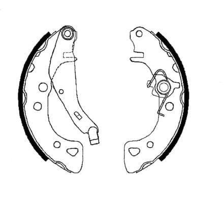 Mintex Brake Shoes Full Set Of 4 Rear With Handbrake Lever MFR261 - image 3