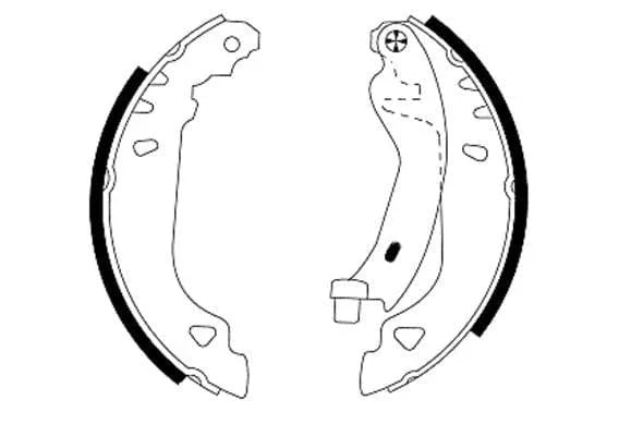 Mintex Brake Shoes Full Set Of 4 Rear With Handbrake Lever MFR268 - image 3
