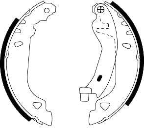 Mintex Brake Shoes Full Set Of 4 Rear With Handbrake Lever MFR268 - image 4