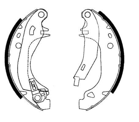 Mintex Brake Shoes Full Set Of 4 Rear With Handbrake Lever MFR278 - image 3