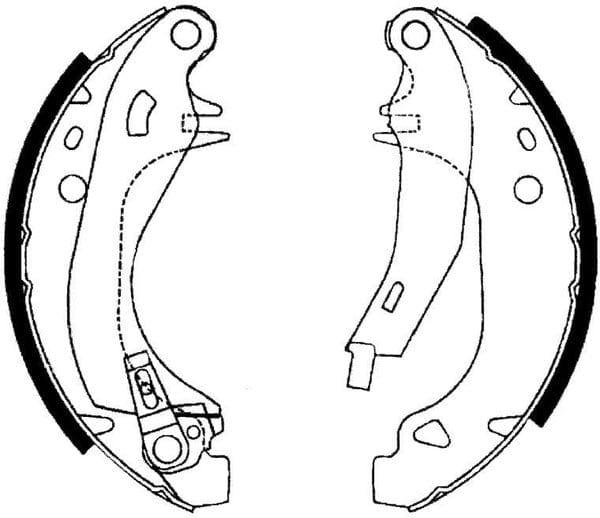 Mintex Brake Shoes Full Set Of 4 Rear With Handbrake Lever MFR278 - image 4