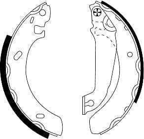 Mintex Brake Shoes Full Set Of 4 Rear With Handbrake Lever MFR284 - image 4