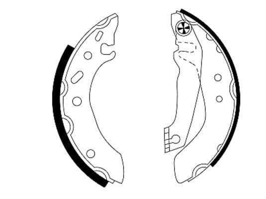 Mintex Brake Shoes Full Set Of 4 Rear With Handbrake Lever MFR285 - image 3