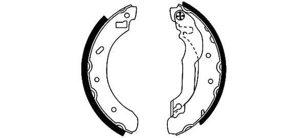 Mintex Brake Shoes Full Set Of 4 Rear With Handbrake Lever MFR298 - image 3