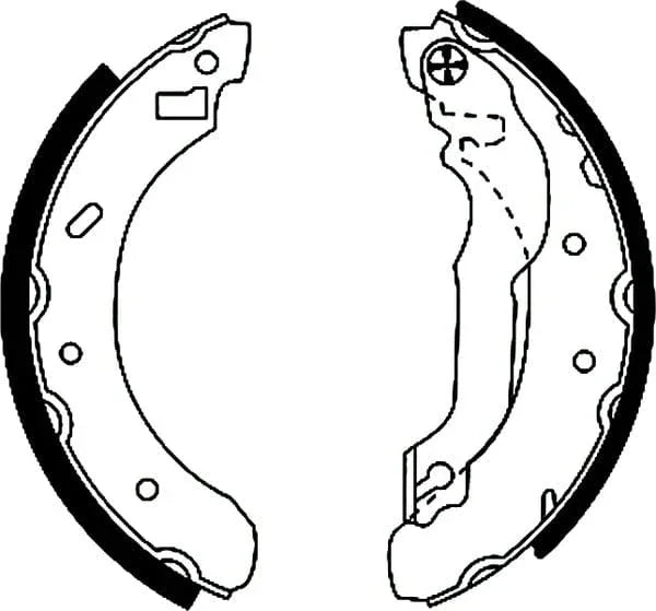 Mintex Brake Shoes Full Set Of 4 Rear With Handbrake Lever MFR298 - image 4