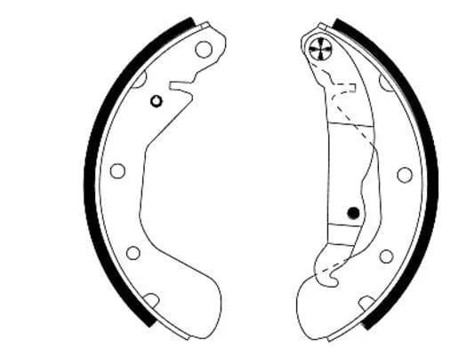 Mintex Brake Shoes Full Set Of 4 Rear With Handbrake Lever MFR332 - image 3