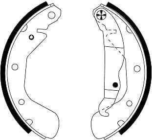 Mintex Brake Shoes Full Set Of 4 Rear With Handbrake Lever MFR332 - image 4
