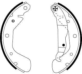 Mintex Brake Shoes Full Set Of 4 Rear With Handbrake Lever MFR333 - image 4
