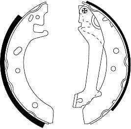 Mintex Brake Shoes Full Set Of 4 Rear With Handbrake Lever MFR366 - image 4