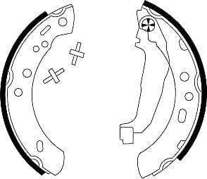Mintex Brake Shoes Full Set Of 4 Rear With Handbrake Lever MFR370 - image 3