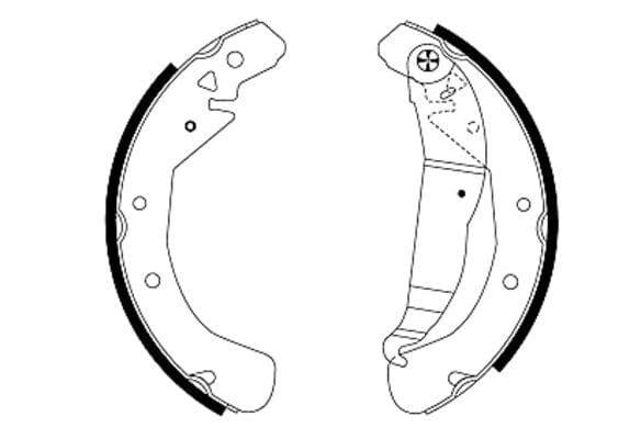 Mintex Brake Shoes Full Set Of 4 Rear With Handbrake Lever MFR401 - image 3
