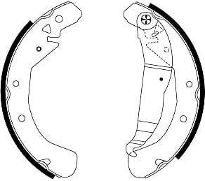 Mintex Brake Shoes Full Set Of 4 Rear With Handbrake Lever MFR401 - image 4