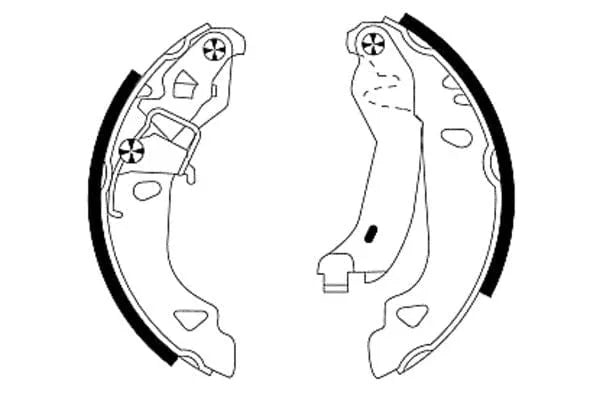 Mintex Brake Shoes Full Set Of 4 Rear With Handbrake Lever MFR405 - image 3