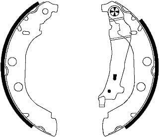 Mintex Brake Shoes Full Set Of 4 Rear With Handbrake Lever MFR408 - image 4