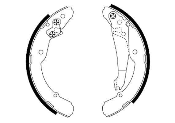 Mintex Brake Shoes Full Set Of 4 Rear With Handbrake Lever MFR415 - image 3