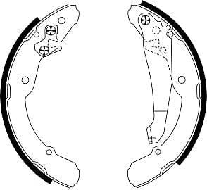 Mintex Brake Shoes Full Set Of 4 Rear With Handbrake Lever MFR415 - image 4