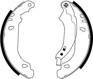 Mintex Brake Shoes Full Set Of 4 Rear With Handbrake Lever MFR430 - image 4