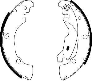 Mintex Brake Shoes Full Set Of 4 Rear With Handbrake Lever MFR435 - image 4