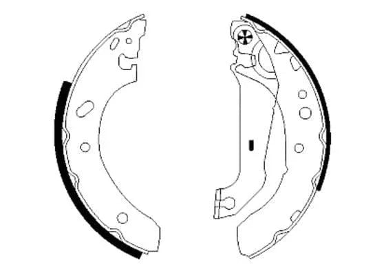 Mintex Brake Shoes Full Set Of 4 Rear With Handbrake Lever MFR436 - image 3