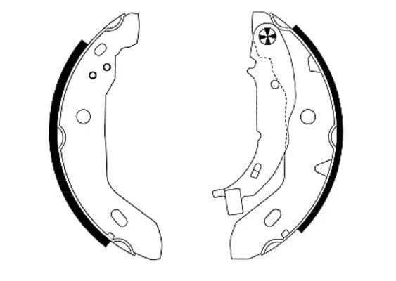 Mintex Brake Shoes Full Set Of 4 Rear With Handbrake Lever MFR437 - image 3
