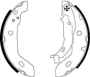 Mintex Brake Shoes Full Set Of 4 Rear With Handbrake Lever MFR437 - image 4