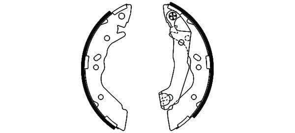 Mintex Brake Shoes Full Set Of 4 Rear With Handbrake Lever MFR439 - image 3