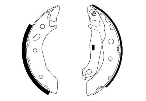 Mintex Brake Shoes Full Set Of 4 Rear With Handbrake Lever MFR453 - image 3