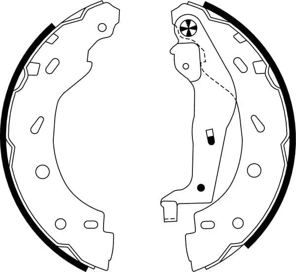 Mintex Brake Shoes Full Set Of 4 Rear With Handbrake Lever MFR484 - image 4