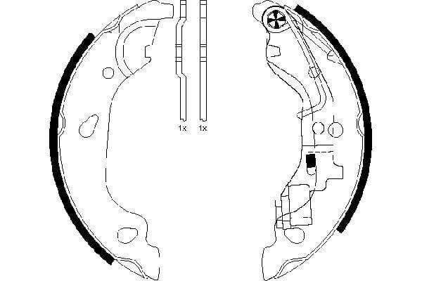Mintex Brake Shoes Full Set Of 4 Rear With Handbrake Lever MFR487 - image 3