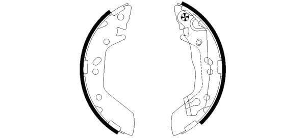 Mintex Brake Shoes Full Set Of 4 Rear With Handbrake Lever MFR496 - image 3