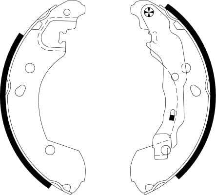 Mintex Brake Shoes Full Set Of 4 Rear With Handbrake Lever MFR535 - image 3