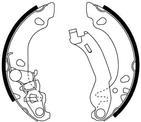 Mintex Brake Shoes Full Set Of 4 Rear With Handbrake Lever MFR545 - image 3