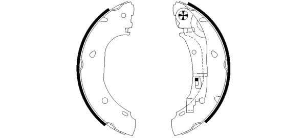 Mintex Brake Shoes Full Set Of 4 Rear With Handbrake Lever MFR549 - image 3