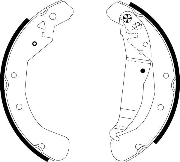 Mintex Brake Shoes Full Set Of 4 Rear With Handbrake Lever MFR572 - image 4
