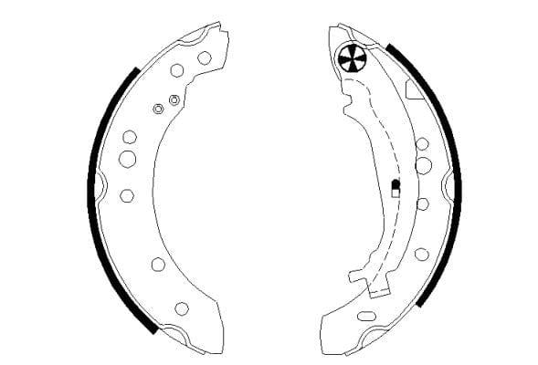 Mintex Brake Shoes Full Set Of 4 Rear With Handbrake Lever MFR580 - image 3
