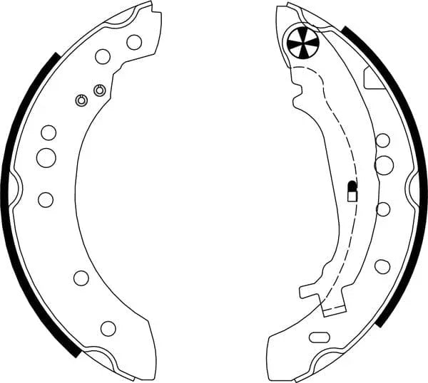 Mintex Brake Shoes Full Set Of 4 Rear With Handbrake Lever MFR580 - image 4