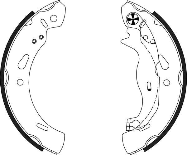 Mintex Brake Shoes Full Set Of 4 Rear With Handbrake Lever MFR581 - image 3