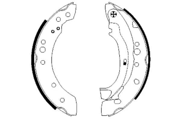Mintex Brake Shoes Full Set Of 4 Rear With Handbrake Lever MFR590 - image 3