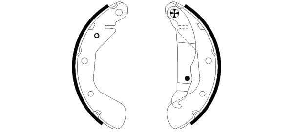 Mintex Brake Shoes Full Set Of 4 Rear With Handbrake Lever MFR595 - image 3