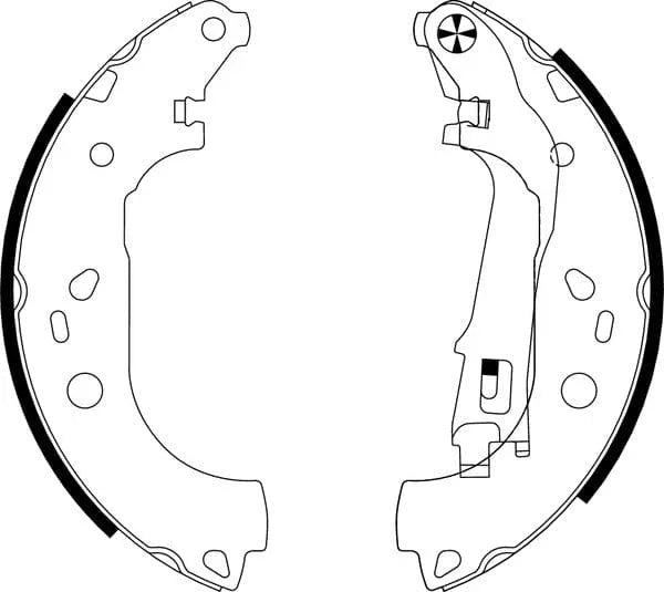 Mintex Brake Shoes Full Set Of 4 Rear With Handbrake Lever MFR596 - image 4