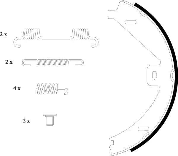 Mintex Parking Brake Shoes Set Of 4 Rear MFR624 - image 4